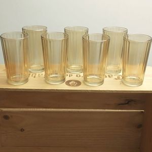 7 Carnival Marigold Ribbed Drinking Glasses